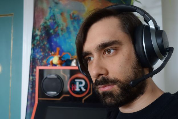 A Turtle Beach Stealth Pro headset is worn by a man.