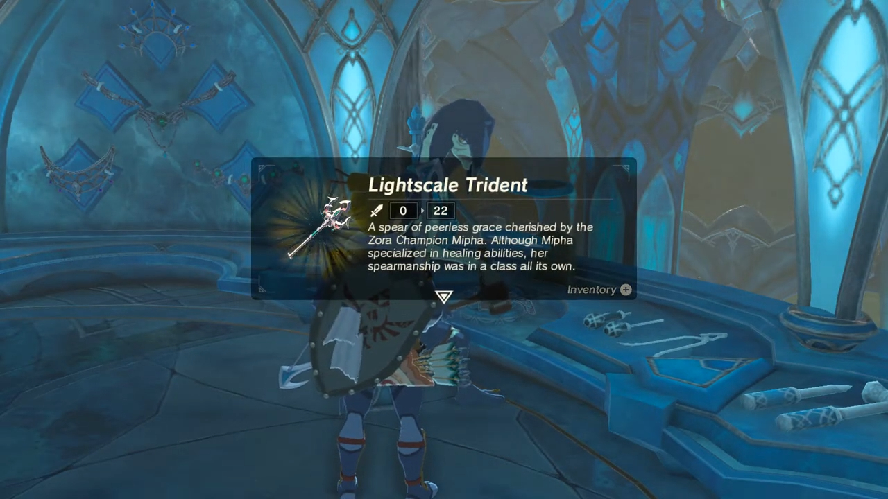 Link recebendo o Lightningscale Trident.