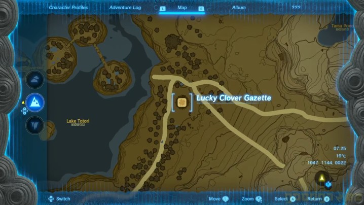 A map to the Lucky Clover Gazzette.