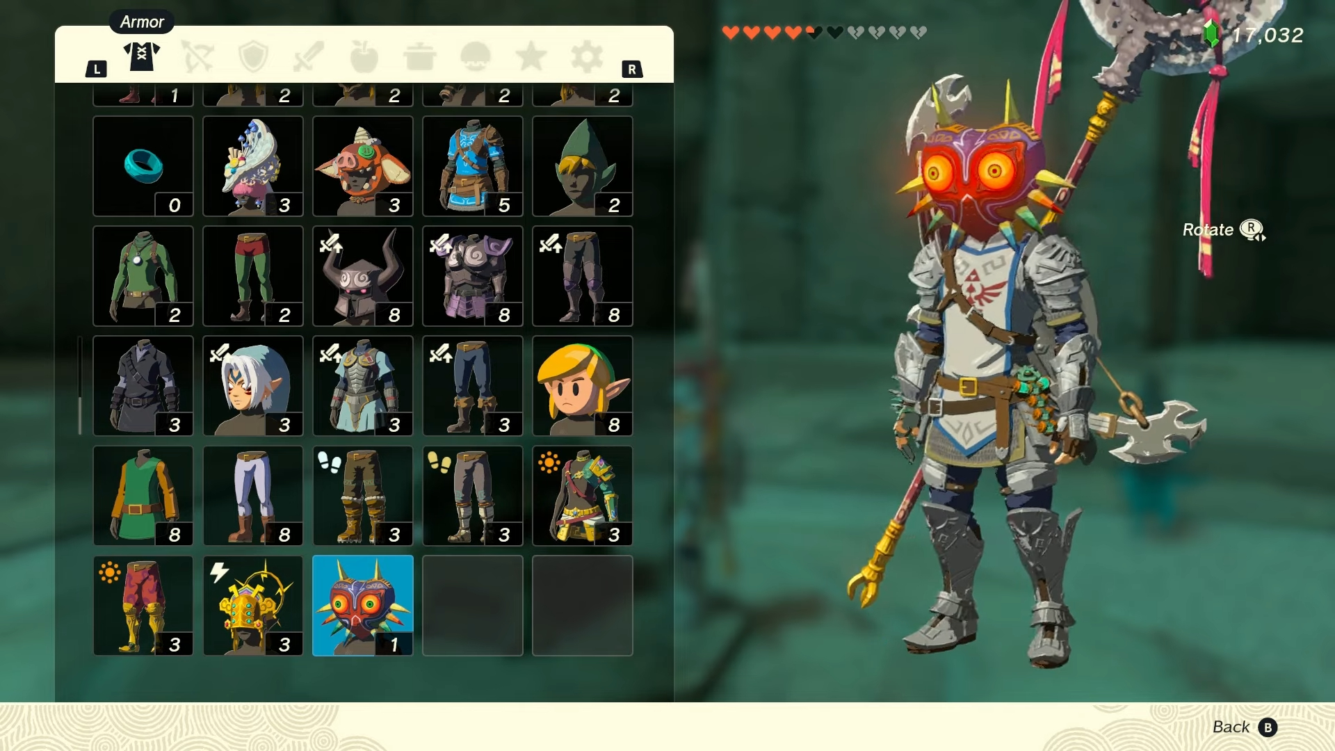 Link wearing Majora's Mask.