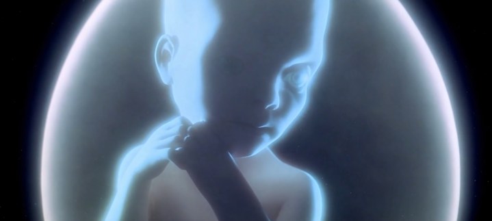 The Star Child in "2001: A Space Odyssey."