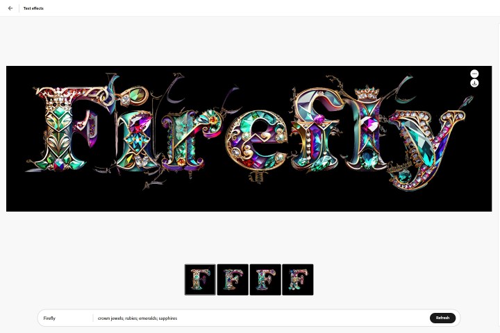 Adobe Firefly can create text with AI image styling.