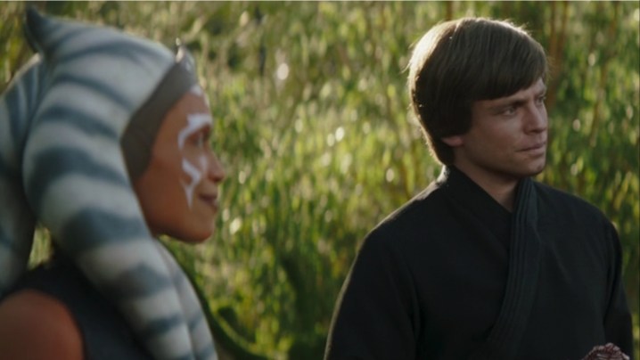 Ahsoka Tano and Luke Skywalker in The Book of Boba Fett.