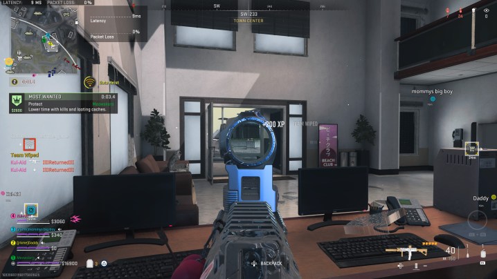 Player shooting an enemy in Warzone 2.0.