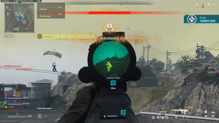 Player shooting an enemy in Warzone 2.0.