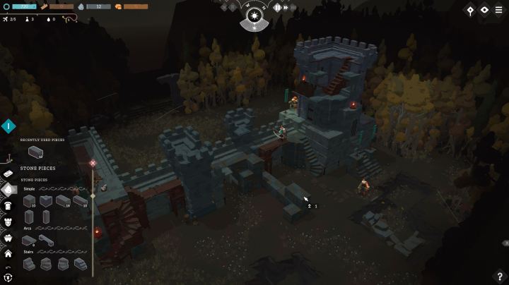 Um jogador constrói uma fortaleza em Cataclismo.