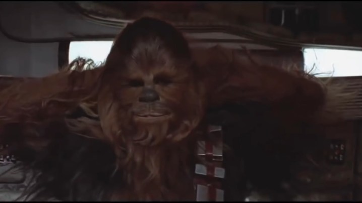 Chewbacca in "Star Wars."