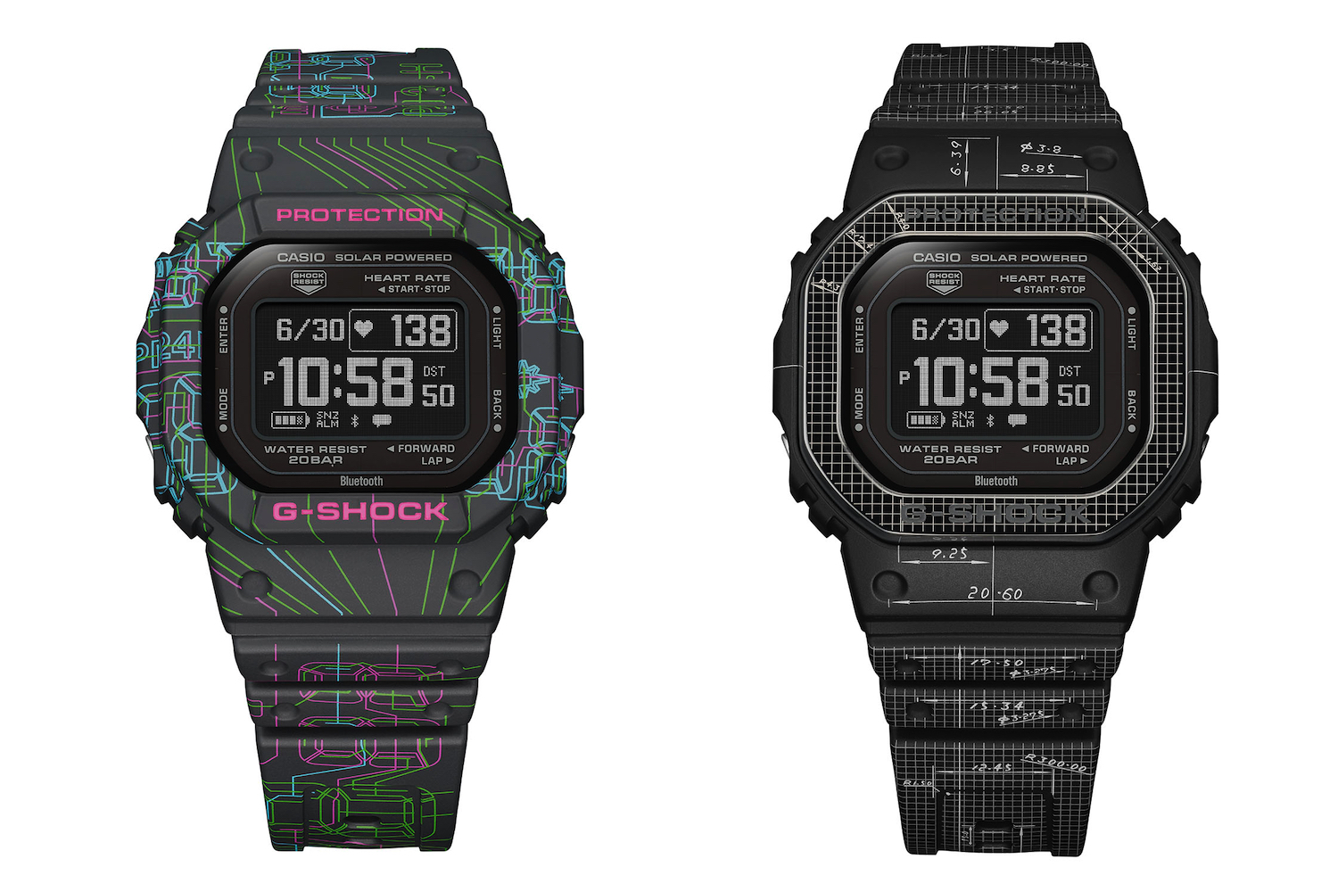 The special Casio G-Shock DW-H5600 gets two different case and bezel options.