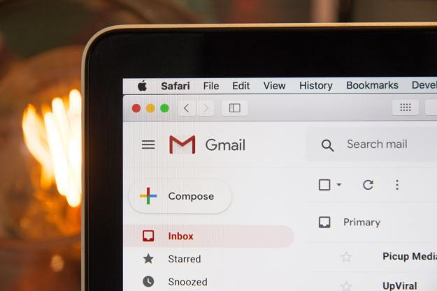 The top corner of Gmail on a laptop screen.