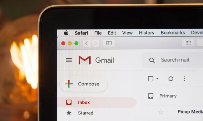 The top corner of Gmail on a laptop screen.