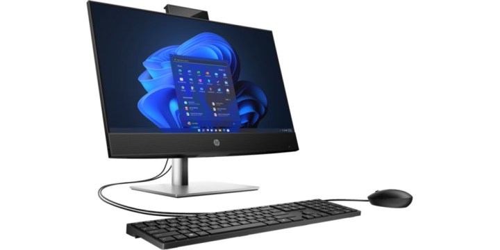 The HP ProOne 440 G9 All-in-One PC at a side angle.