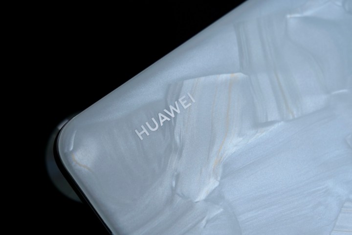 The Huawei logo on the back of the P60 Pro.