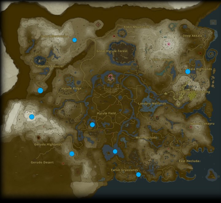 Hyrule map of Gleeoks in The Legend of Zelda: Tears of the Kingdom.