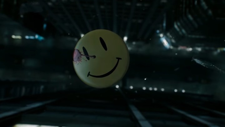 The Comedian's smiley face button in 