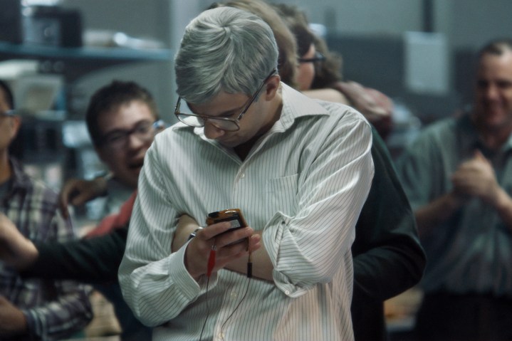 Jay Baruchel holds a phone in BlackBerry.