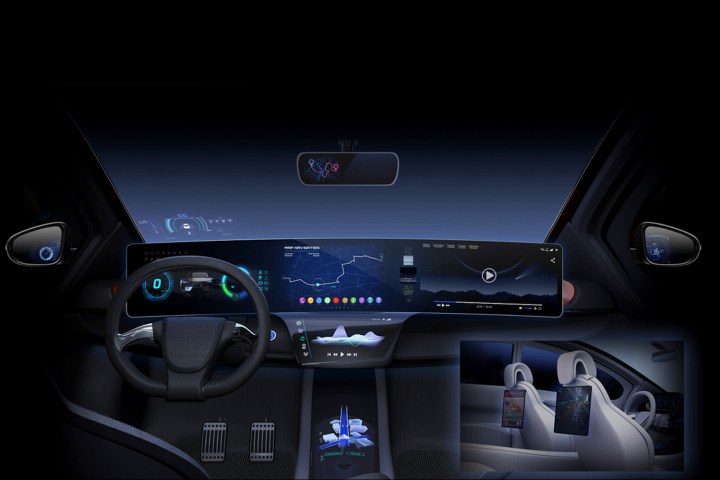 Maquette de la plateforme MediaTek et Nvidia pour les voitures.