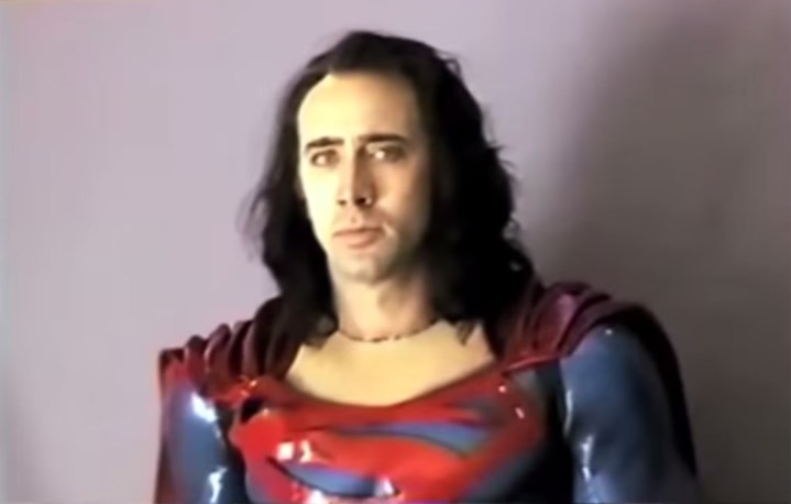 Nicolas Cage as Superman in Superman Lives.