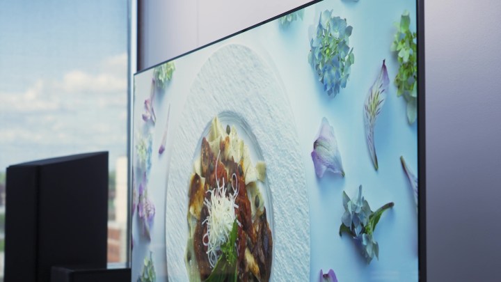 Off-angle viewing of the Samsung S95C OLED TV.