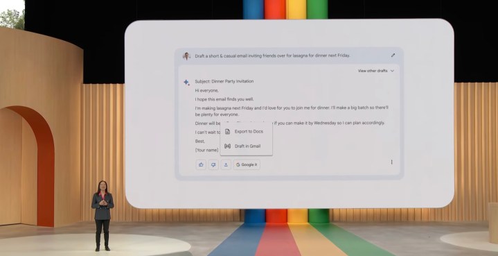 Google Bard viene mostrato al Google I/O 2023.