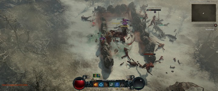 Un joueur attaque des druides dans Diablo 4.
