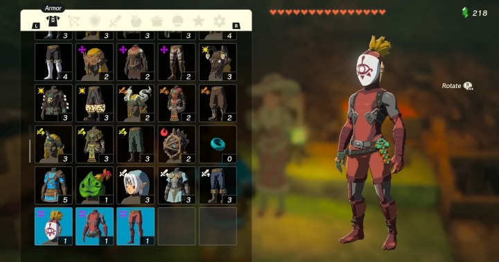 Link wearing the Yiga clan armor set.