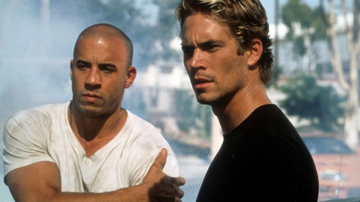 Vin Diesel and Paul Walker in The Fast and the Furious.