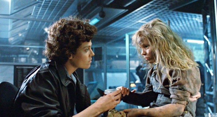 Ellen Ripley and Newt in "Aliens" (1986).