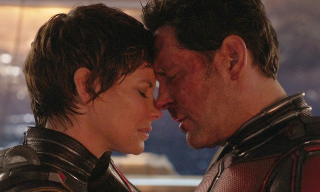 Hope and Scott share a moment in Ant-Man and the Wasp: Quantumania.