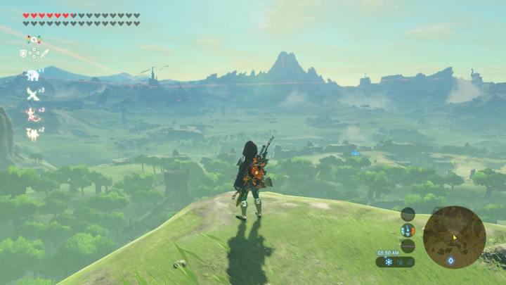 Link looks out at a vista in The Legend of Zelda: Breath of the Wild.