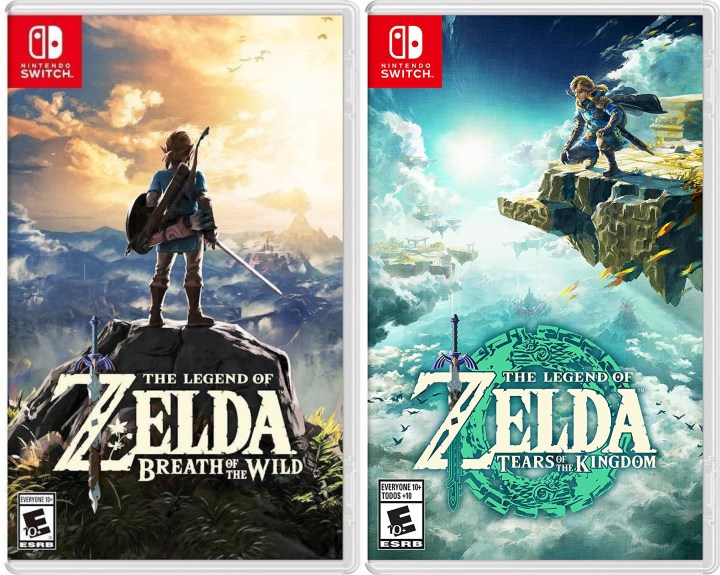 The box art for Breath of the Wild and Tears of the Kingdom side by side.