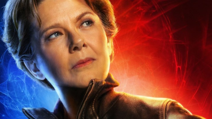 Wendy Lawson looks suspicious in Captain Marvel.