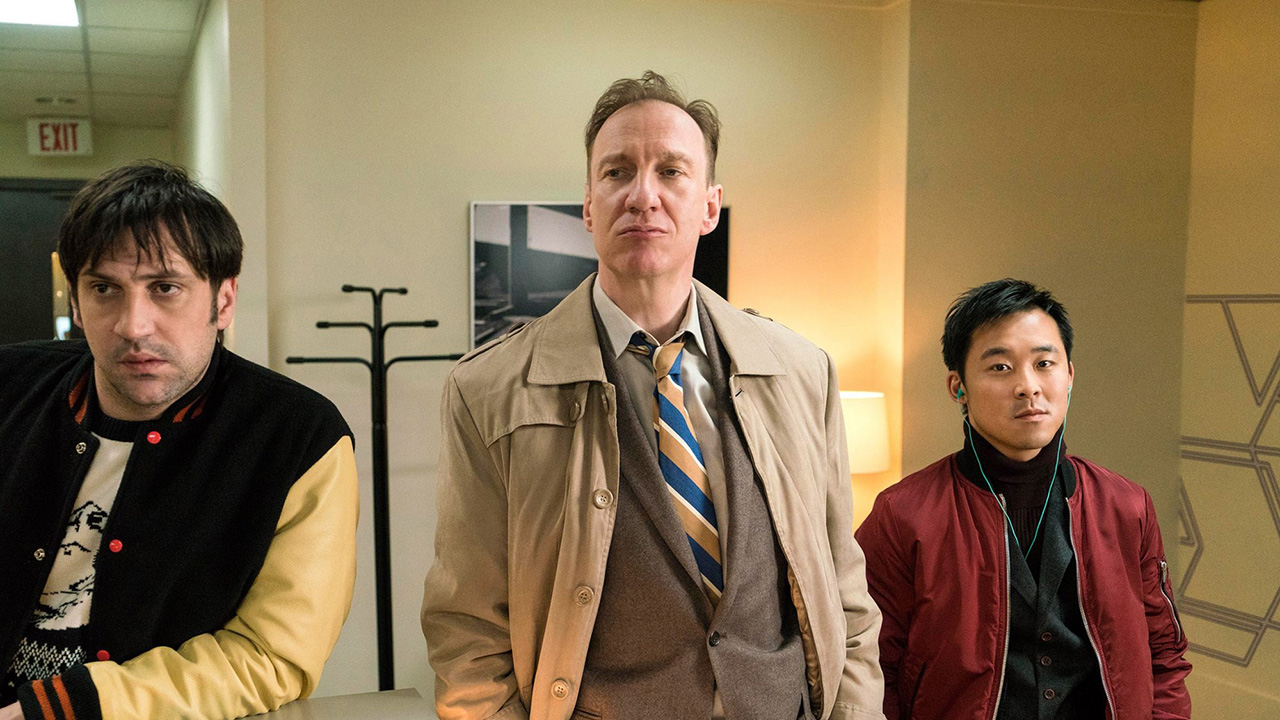 Três homens estão juntos em uma cena de Fargo.