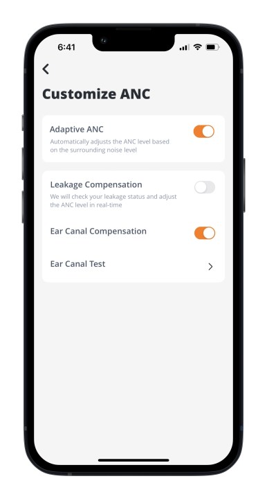 JBL Headphones app for iOS customizable ANC settings.
