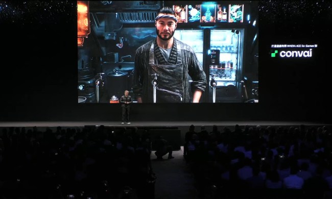 Nvidia CEO delivering a keynote at Computex.