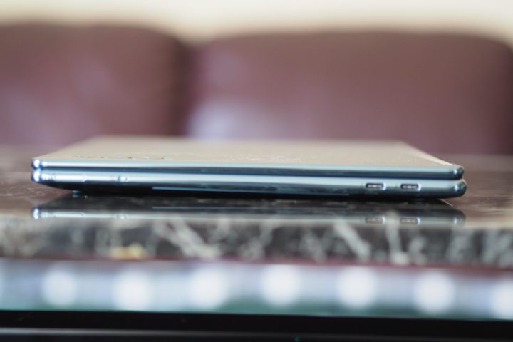 Lenovo Yoga Book 9i right side view showing ports.