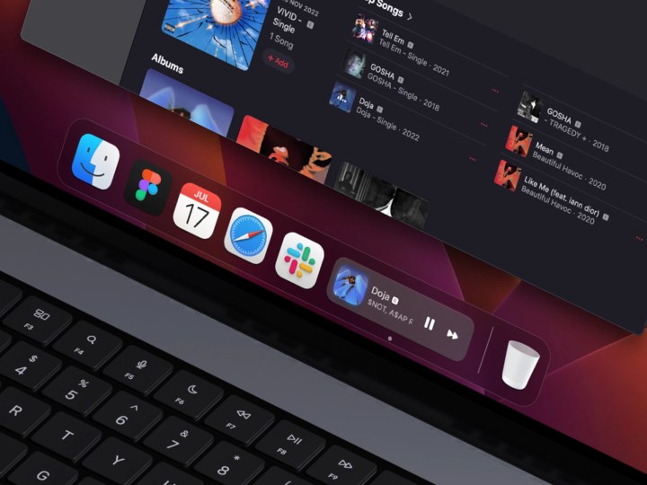 Concept of macOS dynamic dock.