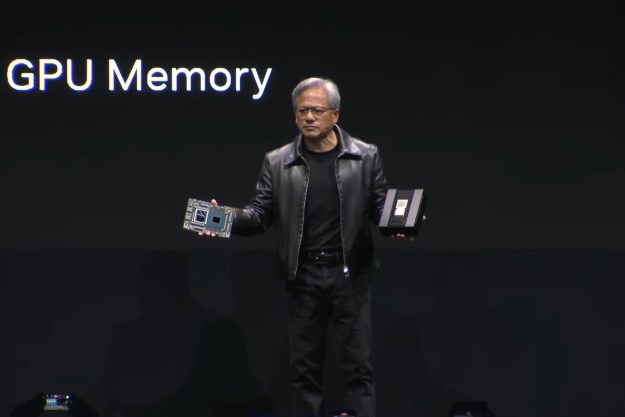 Nvidia's CEO showing off the company's Grace Hopper computer.