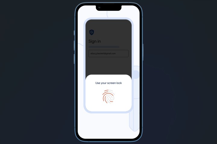 Passkey log in on a phone 