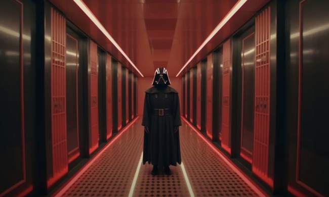 Darth Vader stands in a hallway in The Galactic Menagerie.