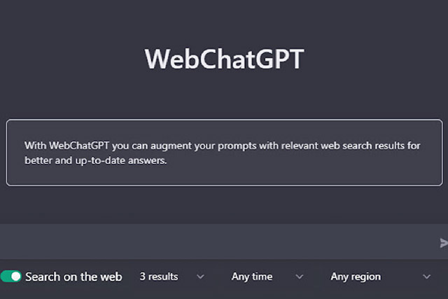 Interface WebChatGPT.