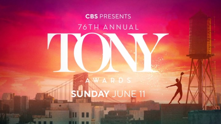 The logo for the 2023 Tony Awards on CBS.