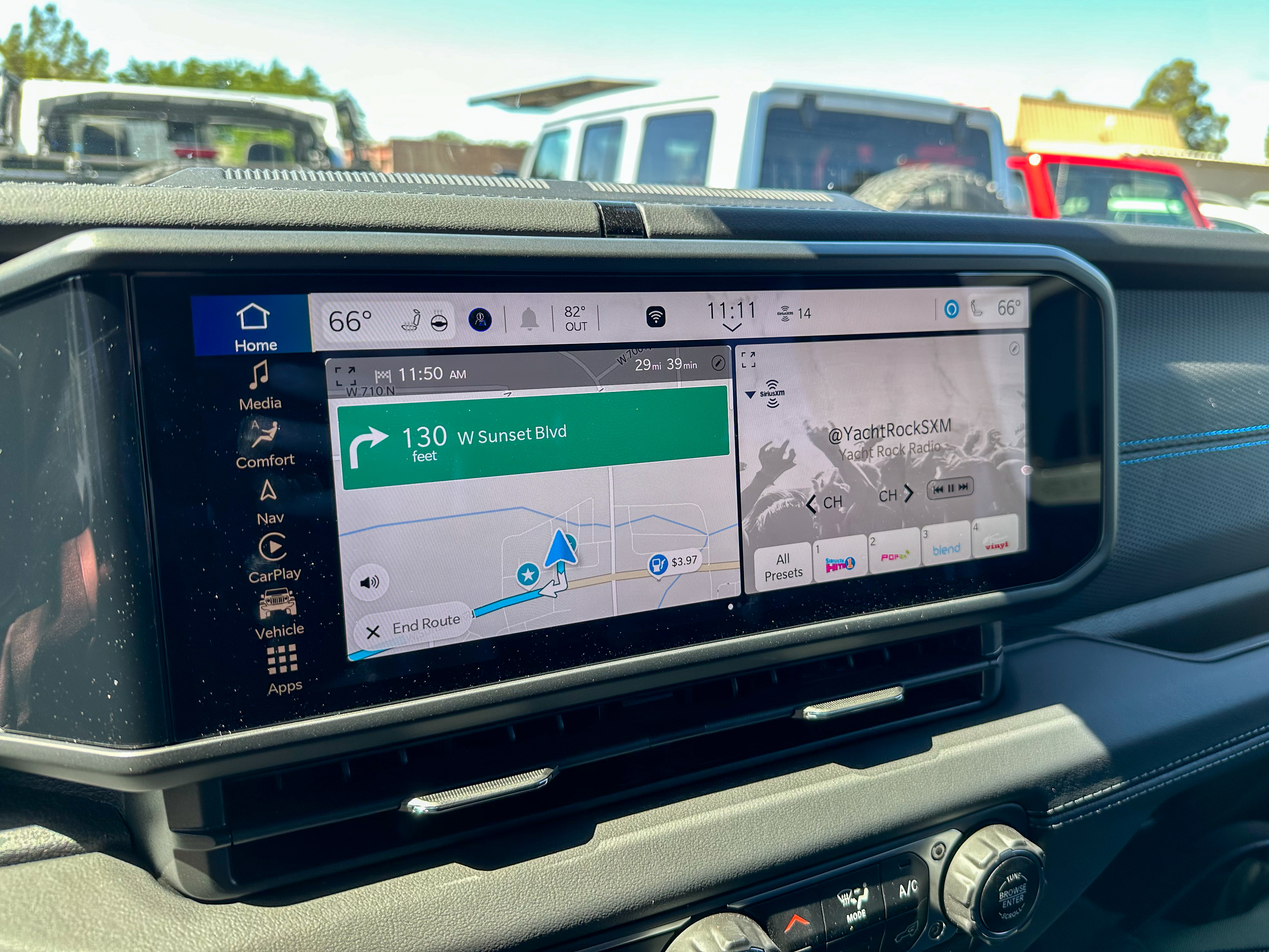 Infotainment screen in the 2024 Jeep Wrangler 4xe.