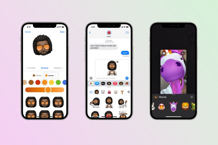 Apple Animoji e Memoji em um iPhone.