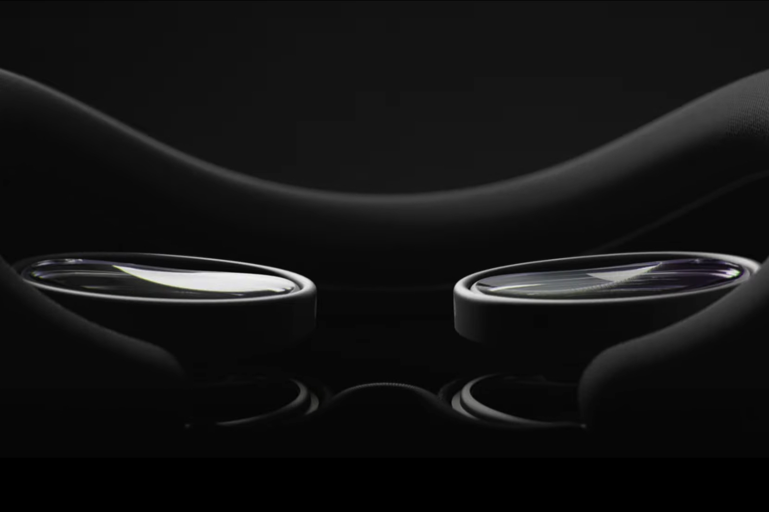 Lentes Zeiss dentro do fone de ouvido Apple Vision Pro.