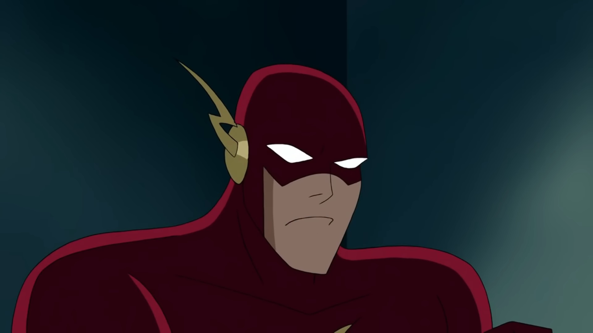Wally West como o Flash no desenho animado "Liga da Justiça".