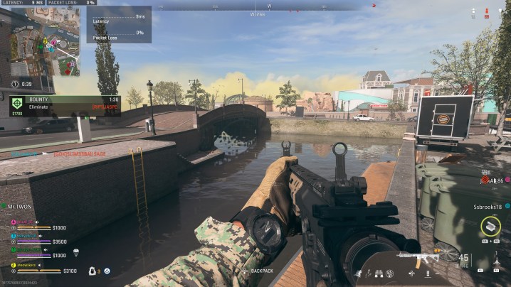 A canal on the Vondel map in Warzone.
