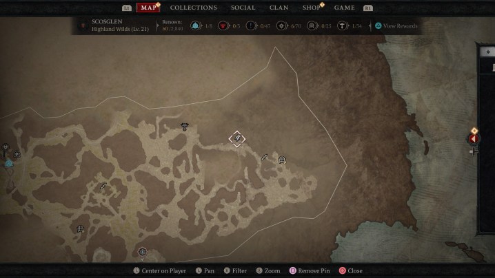 Map in Diablo 4.