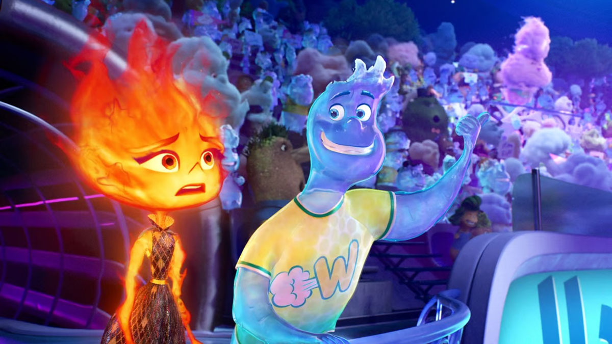 Ember e Wade em Elemental da Pixar.