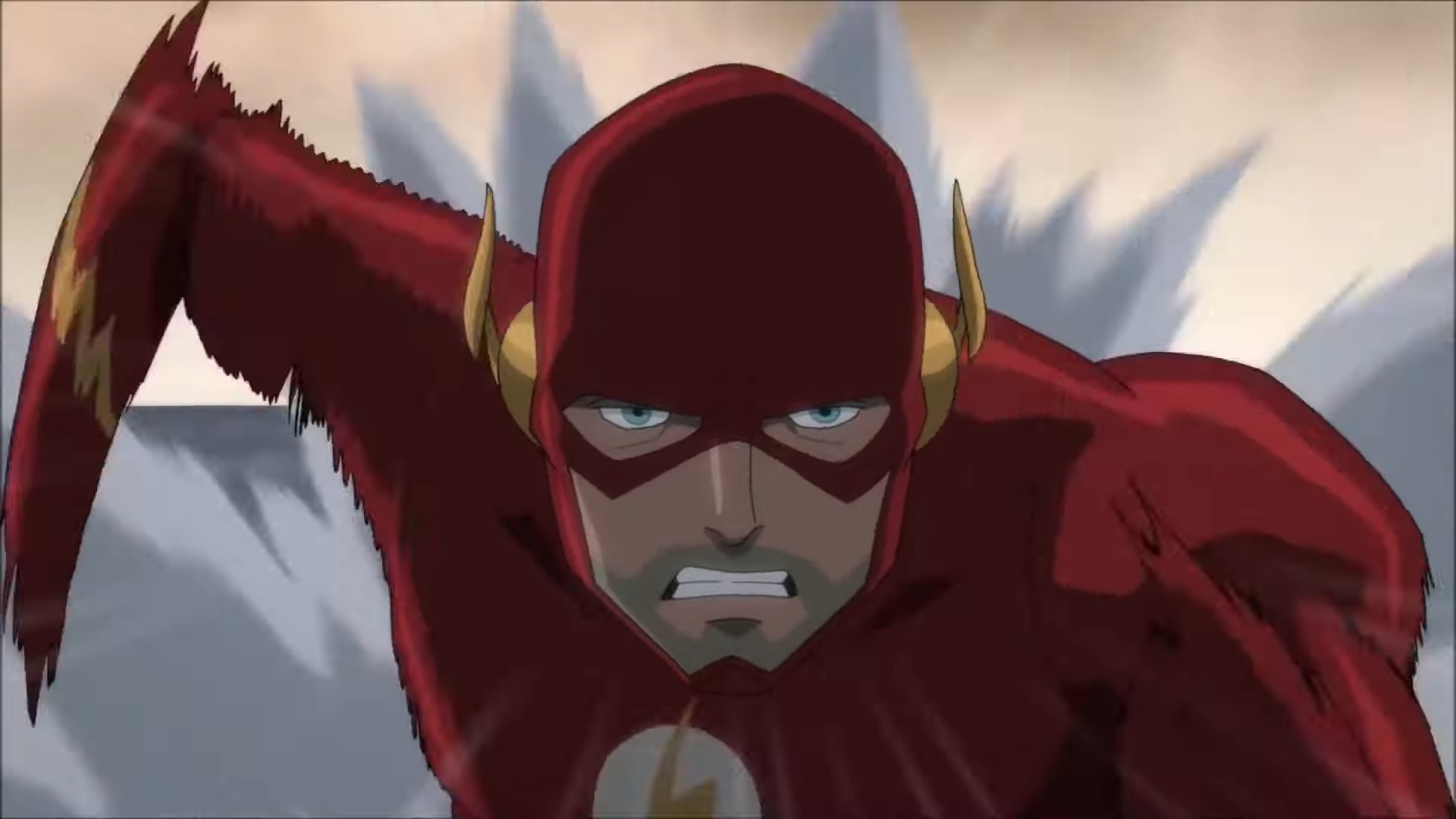 O Flash rodando em "Liga da Justiça Sombria: Guerra de Apokolips".