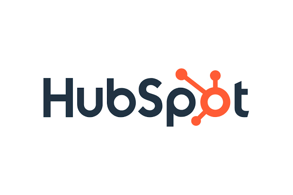 لوگوی HubSpot در پس زمینه سفید.